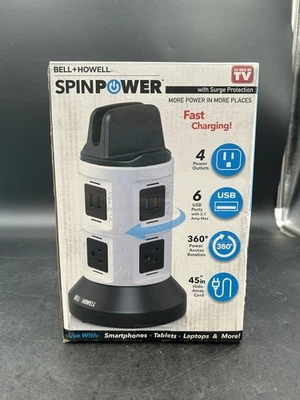 Bell + Howell 4-Outlets / 6 USB Spin Power - The Ultimate Smart Charging Station - Image 1 of 3