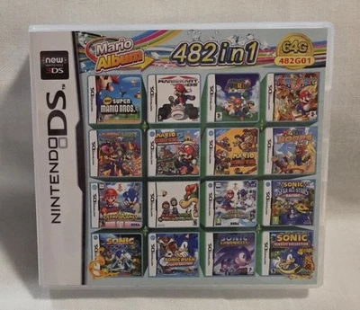 ** CARTUCCIA MULTIGIOCO 482 IN 1 PER NINTENDO DS DSL DSI 3DS 2DS XL ** - Immagine 1 di 4