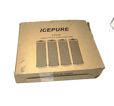 ICEPURE CTO-10 Carbon Sediment Water Filter 2.5" x 10" Whole House Cartridge 4Pk - Image 1 of 4