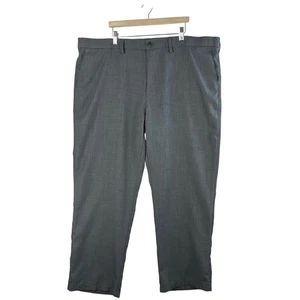 Haggar Mens Dress Pants 44x30 Gray Classic Fit Flat Front Work Office Trousers - Picture 1 of 8