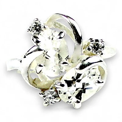 Silver Topaz, 925 Sterling Silver Ladies Ring, SR016 - Image 1 of 4
