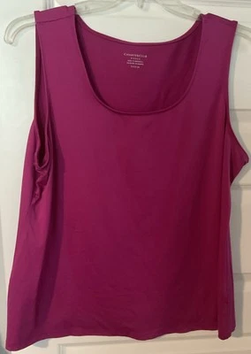 Camiseta sin mangas magenta satinada Charter Club talla 2X elegante o informal usada en excelente estado Foto 1 de 4