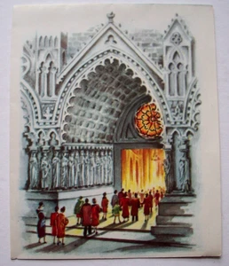 Entering Catherdral church vintage Christmas greeting card *XX23 - Picture 1 of 3