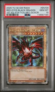 2025 Yu-Gi-Oh! Red-Eyes Black Dragon RA04-EN109 Quarter Century Rare PSA 10 - Picture 1 of 1