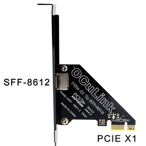 PHDK PCIe X4 X1/ X8/X16 4.0 Oculink SFF8611&8612 expansion card with external - Zdjęcie 1 z 25