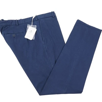 Pantalones chinos Luigi Borrelli ajustados lavados azul marino algodón más pesado 44 nuevos con etiquetas Foto 1 de 4
