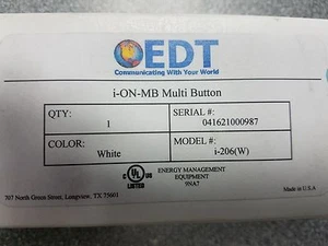 Electronic Design Technology EDT i-ON-MB Multibutton i-206 (W) White  NIB - Picture 1 of 8