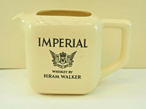 Whisky Pitcher Imperial Whisky By Hiram Walker 6 X 8" Ceramic USA Vintage mint - Picture 1 of 9