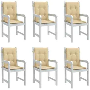 Lowback Chair Cushions 6 pcs Melange Beige 100x50x4 cm Fabric vidaXL - Picture 1 of 10