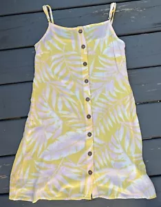 Billabong Yellow Straps 100% Viscose Buttons Down Dress Size M - Picture 1 of 2