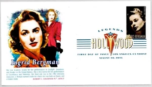 #5012 ACADEMY AWARD ACTRESS INGRID BERGMAN, HOLLYWOOD, DIGITAL COLOR CANCEL FDC - Picture 1 of 1