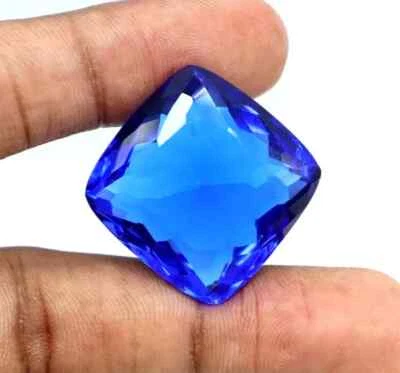 Cojín de topacio azul natural de 400 quilates con forma de piedra preciosa suelta certificada con regalo gratis Foto 1 de 4