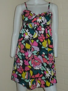NEU ROXY KLEID BLUMEN BLUMEN SOMMER HELL BUNT URBAN MOD BOHO VINTAGE SMALL - Bild 1 von 9