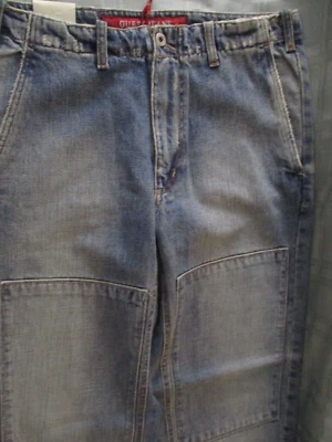 Guess Baggy  VTG NWT Skater Double Front Denim BootCut Grunge Y2K Distress 32x33 - Image 1 of 4