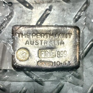 PERTH MINT VINTAGE 10 Oz Silver Bar. Serial Number 4819 - Picture 1 of 2