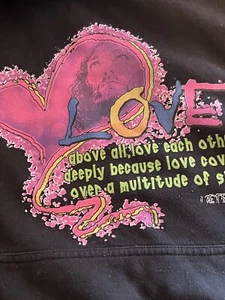 Christian sweatshirt X-Large Black Hoodie Love Above All - Picture 1 of 3