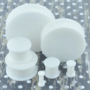 2PCS-Large Solid Silicone Ear Skins-Ear Gauges-Soft Ear Tunnels Expander Plugs - Picture 1 of 27