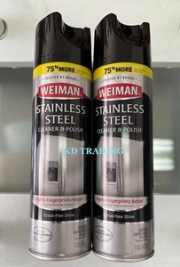 (2-Pack) WEIMAN Stainless Steel Appliances Stoves Ranges CLEANER & POLISH 17oz - Picture 1 of 8