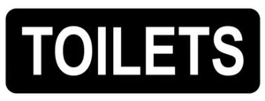 TOILETS Sign Plaque in 5 Sizes and 30 Colours Indoor Outdoor Rated Rest Room - Picture 1 of 64