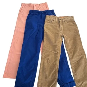 Crewcuts J.Crew Pants Lot Bundle Of 3 Boys Peach Blue Tan Corduroy Size 8 - Picture 1 of 16