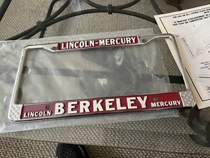 Vintage Lincoln Mercury Ford Berkeley California License Plate Frame NOS - Picture 1 of 5