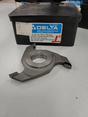 Delta 43-018 1/4in Straight Carbide Tipped Shaper Cutter 1 1/4th Hole
