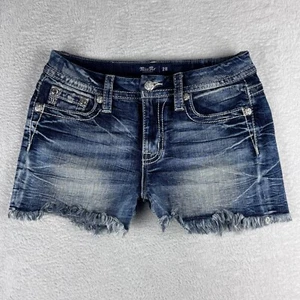 Pantalones Cortos de Jean Miss Me Curvy Cutoff Bolsillos Embellecidos Denim Azul Mujer Talla 28 - Imagen 1 de 15