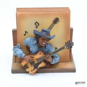 Juego de posavasos para guitarra 3D de resina pintada a mano, soporte con 4 posavasos, A. Richesco - Imagen 1 de 8