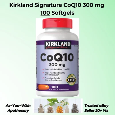 Kirkland Signature CoQ10 300 mg 100 cápsulas blandas - salud cardíaca y energía caducidad 26/08 Foto 1 de 4