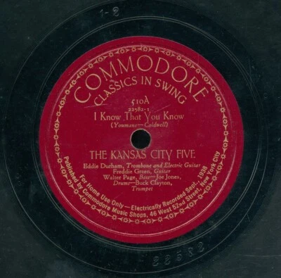 78tk-Jazz-COMMODORE 510-Kansas City Five-(I know that you know/Laughing at life) Foto 1 de 2