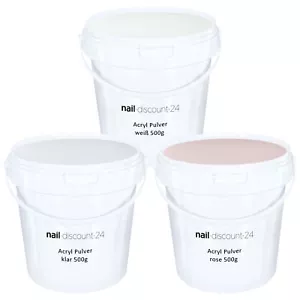 Professional Acrylic Powder Powder 500g Clear Rose Pink White Studio Quality Bucket Nail Art - Picture 1 of 8