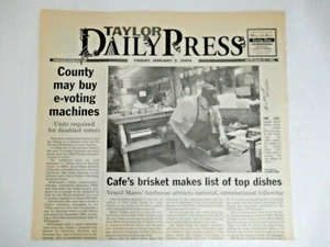 Texas Barbecue BBQ Taylor Daily Press Vencil Mares Brisket Autographed Jan 2004 - Picture 1 of 5