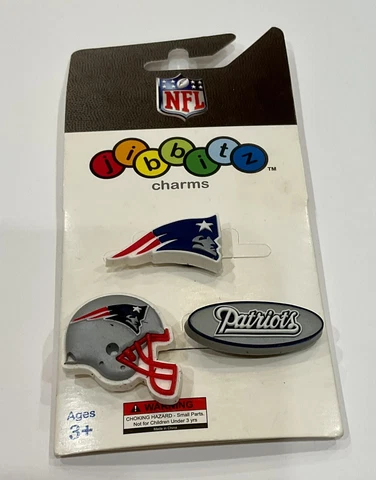 New England Patriots NFL Official Crocs Licensed Jibbitz - 3 Pack New! Cover