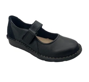 Clarks Michela Penny Marry Jane Leather Black Shoes 4 1/2 D RTP 90£ - Picture 1 of 8