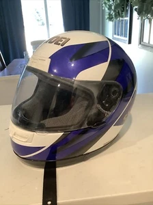 Shoei Full Face Elite Helmet White with blue and black graphics Small - Picture 1 of 10
