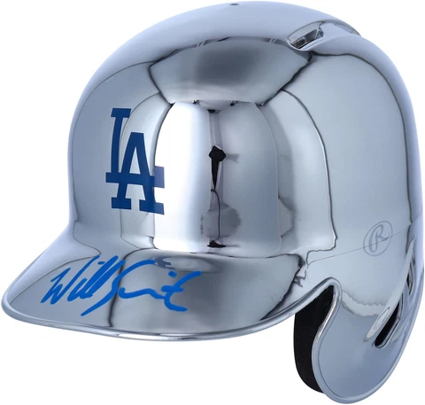 Will Smith Los Angeles Dodgers Autographed Chrome Mini Batting Helmet Cover