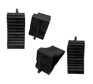 Wheel Chocks Tyre Brake Stoppers with Handle X4 (Trailer Caravan Wedges Black) - Picture 1 of 8