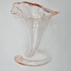 Vintage Glass Vase Italian Corolla Cornucopia Trumpet Murano Hand Blown 9.5 inch - Picture 1 of 22