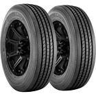 (QTY 2) 11R22.5 Roadmaster RM272 Trailer 146L Load Range H Black Wall Tires