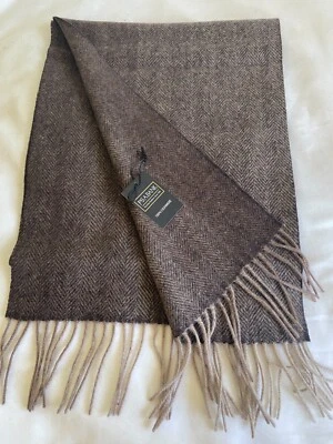 NWT $79.50 JOS A BANK 100% High Quality Cashmere Knit Scarf Mens Brown/Beige - Image 1 of 4