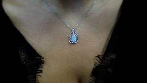 Collana opale e diamante opale 1,04 carati opale e 0,01 ct diamante opale naturale - Foto 1 di 5