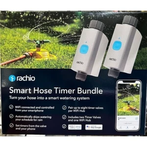 Rachio Smart Hose Timer Kit with 2 Valves & WiFi Hub Automates Watering NEW - Picture 1 of 5