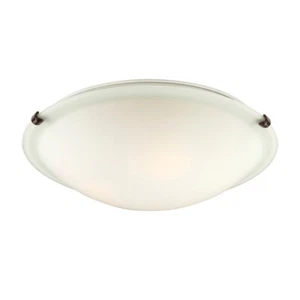 Forte Lighting 3-Light Ceiling Flush Mount, Antique Bronze/White - 2799-03-32 - Picture 1 of 1