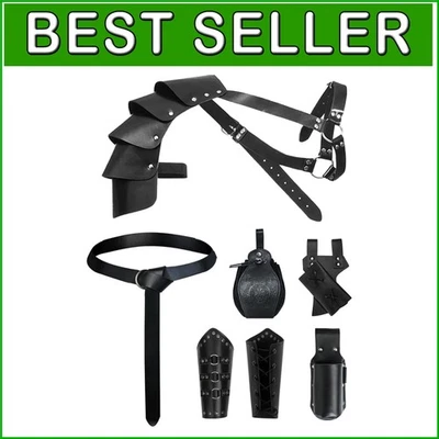 Unisex Renaissance Armor Set with Adjustable Belt & Faux Leather Accessories Kit - Image 1 of 4