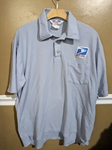 Polo manica camicia blu ufficio postale vintage taglia grande - Foto 1 di 5