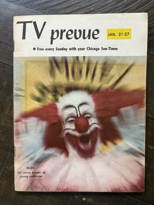 Vintage 1968 TV Prevue Magazine - Bozo the Clown Cover - Chicago Sun Times - Image 1 of 4