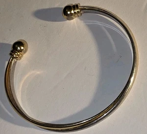 Brazalete brazalete de plata esterlina chapado en oro pesado joyería vintage sin marca - Imagen 1 de 9