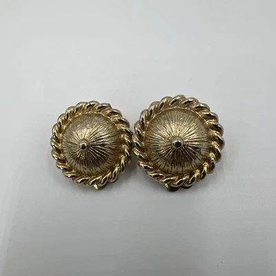 Pendientes de clip redondos vintage Coro tono dorado Foto 1 de 4