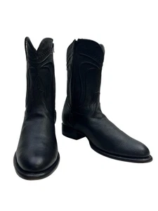 Wild West Herren Stiefel Größe 10,5 EE Bootas Leder Roper Schwarz MEX 29,5 - Bild 1 von 17