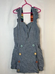Matilda Jane Jumping Jacks Romper Dress Girls 8 Blue Chambray Shorts Skort - Picture 1 of 11